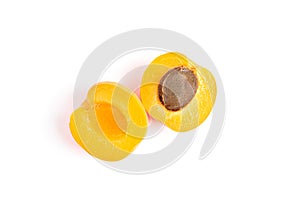 Fresh apricots isolated on white background