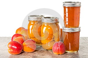 Fresh Apricots preserved in jars