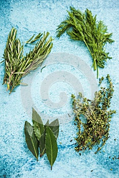 Fresh aramatic herbs,copy space