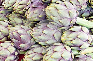 Fresh artichokes at the market