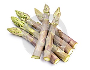 Fresh asparagus isolated on white background, Purple asparagus food ingredients.