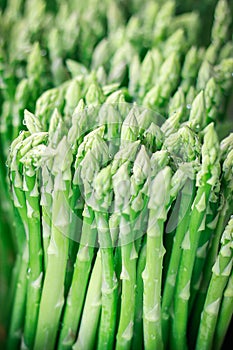 Fresh asparagus on the market