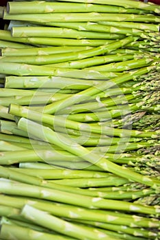 Fresh asparagus selling in a farmers market