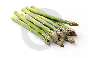 A fresh asparagus sprout isolated on a white background.