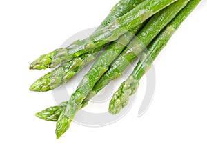 Fresh asparagus on white