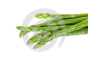 Fresh asparagus on white
