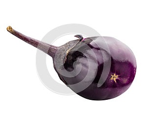 Fresh aubergine isolated on white background. Clipping path