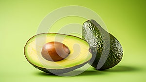 Fresh avocado on black background. generative ai