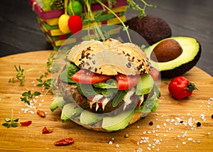 Fresh avocado burger