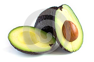 A fresh avocado cut in half photo