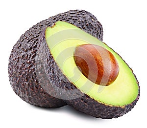 Fresh avocado isolated on white background