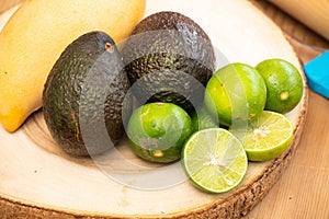 Fresh avocado tomatoes,lemon,onion, healthy food