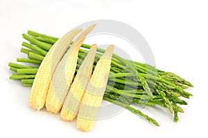 Fresh Baby corn and Asparagus