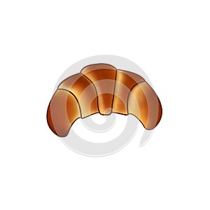 Fresh bagel, croissant with a beautiful crust, brown outline, on a white background
