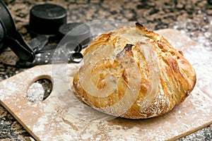 Fresh baked artisan bread photo