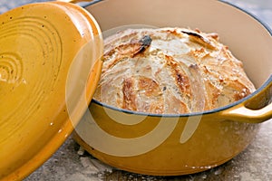 Fresh baked artisan bread photo