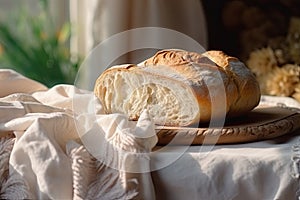 fresh baked bread in store