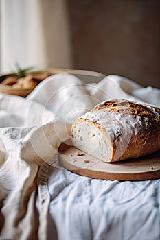 fresh baked bread in store