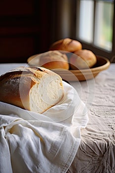 fresh baked bread in store