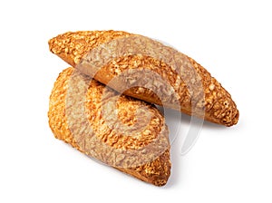 Fresh baked bread on white background