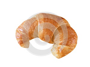 Fresh baked croissant on white background