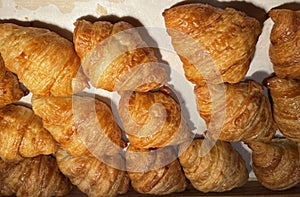 Fresh Baked Croissants. Warm Fresh Buttery Croissants and Rolls. French and American Croissants and Baked Pastries Fresh Baked
