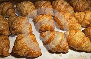 Fresh Baked Croissants. Warm Fresh Buttery Croissants and Rolls. French and American Croissants and Baked Pastries Fresh Baked