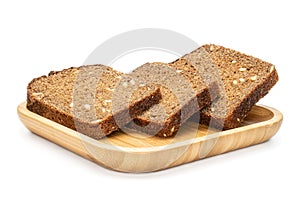 Fresh baked dark bread isolated on white