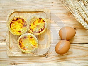 Fresh baked egg tarts or custard tarts (pastel de nata photo