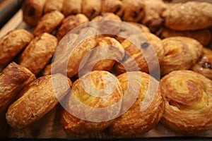 Fresh baked french pastries with pumpkin