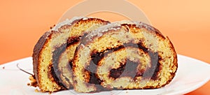 Fresh Baked Plum Jam Roll Cake