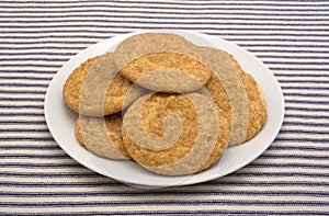 Fresh baked snickerdoodle cookies on a plate