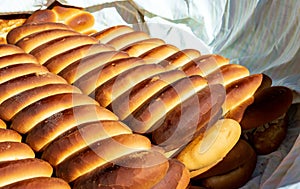 Fresh bakery bread in natural light