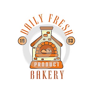 Daily fresh bakery product logo template, estd 1963, bread shop badge retro food label design vector Illustration