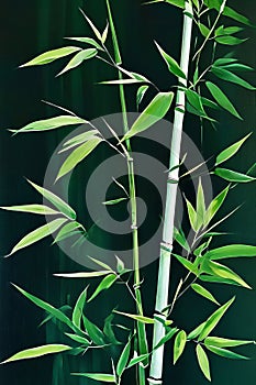 fresh bamboo forest with leaves