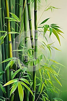 fresh bamboo forest with leaves