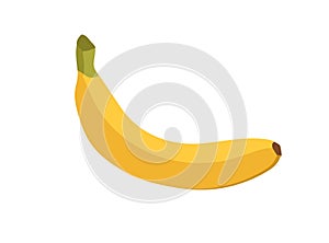 Fresh banana fruit in peel. Sweet vitamin food icon. Natural tropical dessert. Whole exotic ripe banan in skin. Colored