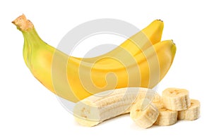 fresh banana isolated on white background. Healthy food