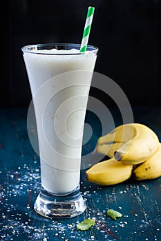 Fresh banana milk smoothie