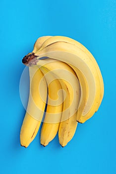 Fresh Bananas On Blue Background
