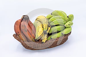 Fresh bananas kept on basket