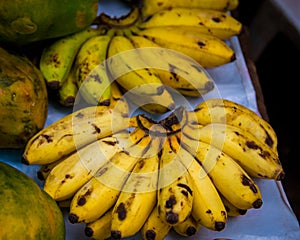 Fresh bananas market Iquitos Peru
