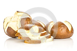 Fresh bavarian bread bun isolated on white