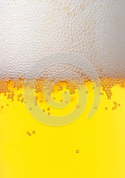 Fresh beer bubbled glass texture