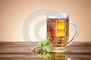 Fresh beer in a mug