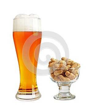 Fresh beer & Peanut in glass XXL