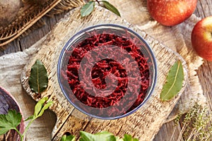 Fresh beetrood salad in a bowl
