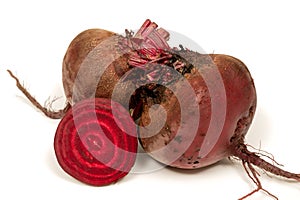 Fresh beetroot isolated on white background. Fresh beets