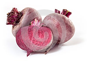 Fresh beetroot isolated on white