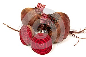 Fresh beetroot isolated on white background. Fresh beets